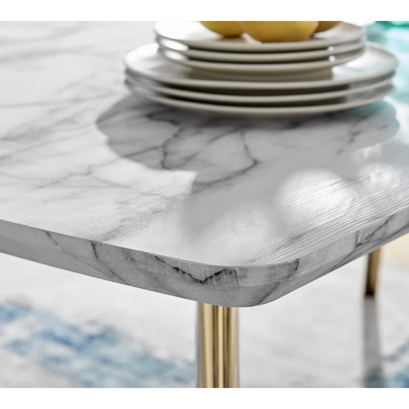 Luxury Gold & Marble Dining Table – Elegant & Opulent Design