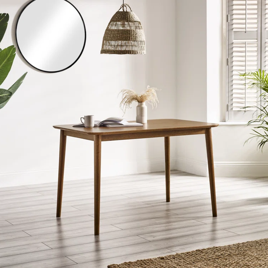 Dark Walnut Wooden Dining Table – Stylish and Strong for Everyday Living