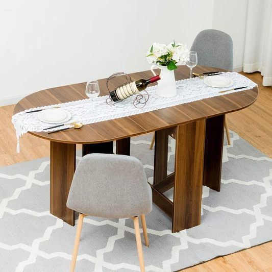 Foldable Oval Dining Table – Space-Saving & Versatile Design