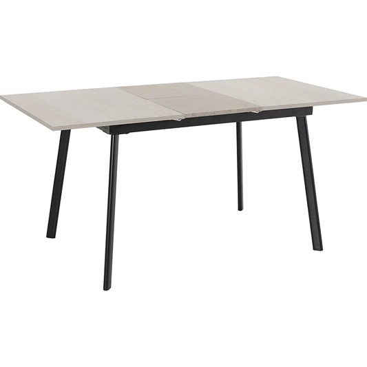 Modern Extendable Dining Table – Two-Tone MDF with Butterfly Leaf, Concrete Grey & Black Finish